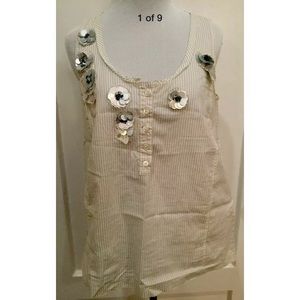J.Crew Beaded Detail Tank Top (Sz 0) EUC